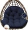 joomie Egg Swing Chair Cushion Replacement Waterproof 120x84x18 cm Thicken Outdoor Patio Hanging Basket Chair Cushions Removable Pad with Ties for Garden Cocoon Egg Hammock Chair, Blue