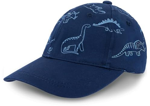 Omnikryp Basecap Kinder, Verstellbare Baseballmütze Sonnenmütze Baumwolle mit UV-Schutz, Dinosaurier Baseball Cap, Baseballkappe Sonnenschutz mit Klettverschluss, für Unisex Kinder von 4–8 Jahren