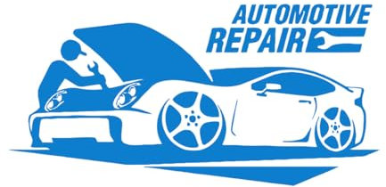 Stickers muraux en papier adhésif Entretien de voiture Garage de service automobile Réparation de voiture 42x85.5cm Étanche Bleu