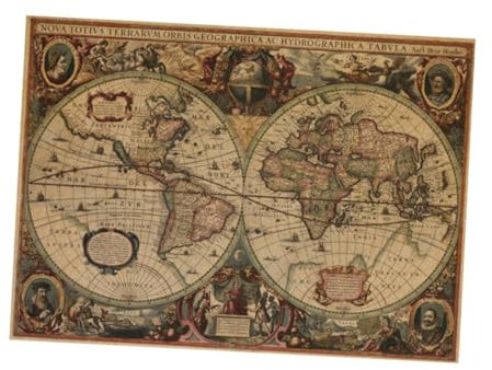 SHINEOFI 1 set Adesivi Per Poster Mappa Adesivo Da Parete Rimovibile o Da Parete o Da In Carta 3 pezzi