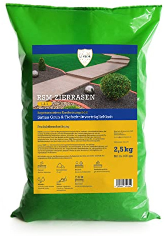 Linsor RSM 1.1.1 Gazon décoratif, 2,5 kg pour 40 m², gazon anglais, coupe profonde, mélange de semences, tous les sites
