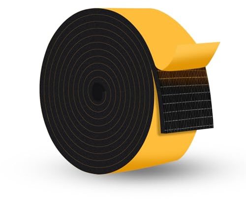 YIMIKI Extra Wide Weather Stripping for Doors & Windows, Strong Adhesive | Blocks drafts, noise, light & dust, high density foam for medium gaps, single-sided, easy install, removable, no residue