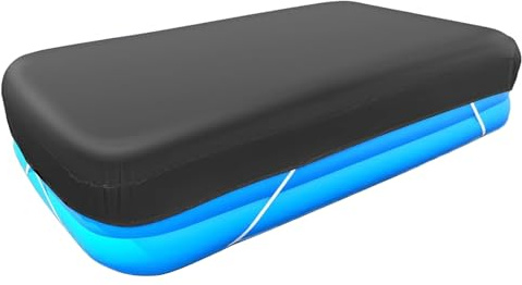 Rectángulo de Cubierta de Piscina Inflable 10x6 pies UV Protección UV Blow Cover Cubierta de la Piscina Banda elástica para al Aire Libre