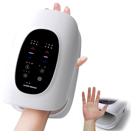 Wireless Handmassagegerät mit Wärme, Elektrisches Handmassagegerät mit Vibrations, Fingermassagegerät mit Fingerdehnungsfunktion, Geschenke für Frauen und Männer