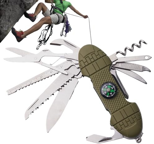 Patifirst Outil Multifonction de Poche - Gadgets De Poche Portables Et Utiles - Outils Polyvalents De Camping Avec Tournevis,Pour Réparation Vélo Randonnée Chasse Pêche Hommes Femmes