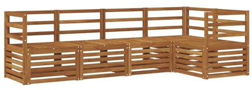 vidaXL Sofagarnituren 5 pcs Natur Massivholz Akazie, Garten-Sofa, modernes Outdoor-Möbel, robuster Lounge-Satz, Bequeme Terrasse-Sitzmöbel für Dein Zuhause