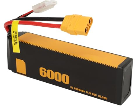 SUNGOOYUE SUNGOOYUE 3S Lipo Battery, 60C 11.1V 6000mAh Hard Impact Resistant Long Life RC Battery, with Powerful Discharge for FS 1/10 1/8 RC Models (T Plug) (XT90)