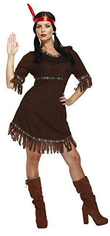 Henbrandt Damen Indianer Squaw Damen-Kostüm, Brown, one size