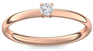 Verlobungsring Vorsteckring Rotgold Ring Diamant 585 + inkl. Luxusetui + Diamant Ring Rotgold Diamantring Rotgold 0,08 Carat SI1/H (Rotgold 585) - Concinnity Amoonic AM161 RG585BRFA60