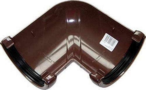 FLOPLAST 112mm Round Gutter Pipe 90 Degree Angle - Brown