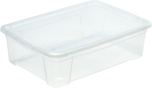 M-Home Kbox Transparenter Behälter mit Deckel, Fassungsvermögen 25,6 Liter, Kunststoff, durchsichtig, Each