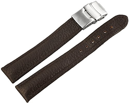 Leder Uhrenarmband Uhrenband Uhrband Ersatzband Armband Dunkelbraun Nahtfrabe Dunkelbraun 816271710116 Stegbreite 16 mm