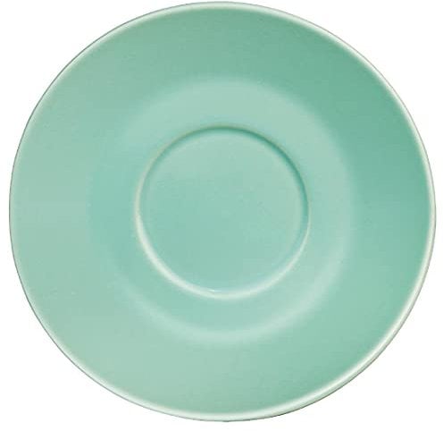 Olympia Cafe Espresso Coffee Saucer Set - Fits GL460 - 158 mm/6 1/4 inch (Box 12), Aqua, Stoneware Saucers, Fits 8 oz & 12 oz Coffee Cups - Oven, Microwave & Dishwasher Safe, GL464