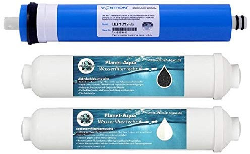 Filterset inkl. Umkehr Osmose Membrane 100 GPD als Ersatzfilter für Osmoseanlage Wasserfilter zur Trinkwasser Aufbereitung und für Fische Aquarium