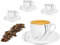 Van Well 4er Set Espressotassen 110ml mit Unterteller I Geschirr-Set für 4 Personen Gastronomie Qualität I Espresso Tassen edel mit Henkel Markenporzellan Geschirrset 8 teilig - Dekor Silver Night