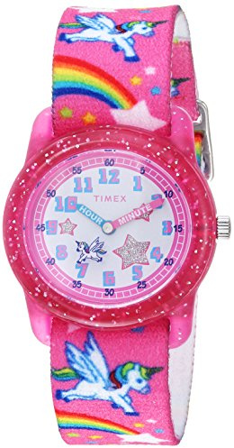 Timex TIME Machines 29mm Blue/Yellow Stripe Elastic Fabric Kids Watch