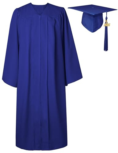 GraduatePro Graduation Gown and Cap for Adults 2026 Hat Matte Bachelor University Party Robe Set High School Women Men