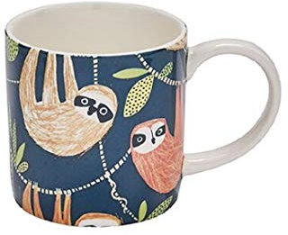 Ulster Weavers - Sloth Mug 250ml - Dishwasher & Microwave Safe - Ceramic New Bone China Mug in Navy Blue - Coffee Mug with Sloths - Tea Cup with Sloths - Sloth Kitchen Accessories - Cute Sloth Gifts