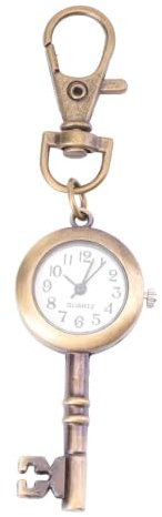Hemobllo Schlüsselanhänger Uhr, Tragbare Quarz Taschenuhr mit Schlüsselschnalle Schlüsselförmige Vintage Schlüsselanhänger en Retro Anhänger Taschen für Frauen Männer