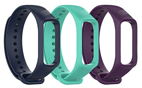 TenCloud Armband für Samsung Galaxy Fit E SM-R375, weiches Silikon, 3er-Pack, für Samsung Galaxy Fit E SM-R375 Fitness-Tracker (Blaugrün + Lila + Blau)