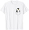 Tier in Brusttasche Pinguin lustig niedlich Geschenk Südpol T-Shirt Weiß S
