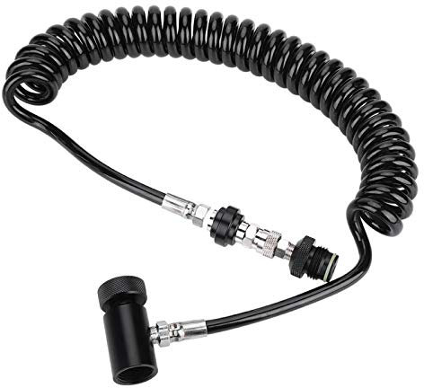 Paintball Schlauch , Paintball Marker Remote Coil Zylinder Anschlussventilschlauch , Remote Schlauch Langlebiger interner Arretierknopf Wellschlauch , für CO2 Tanks , HPA Systeme