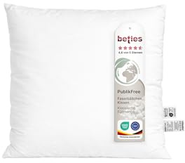 beties - PublikFree - Füllkissen 40x40 cm – 200 g Faserbällchen – tierfreies Premium Innenkissen & Kissenfüllung – Baumwoll Inlett waschbar – Sofakissen, Dekokissen & Couchkissen – weich & bauschig