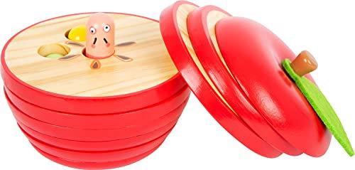 Small Foot Lernspiel Logisteck Apfel, mit lustigen farbenfrohen Raupen, Steckspiel für Kinder, ab 3 Jahren, 11915
