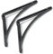 Jones & Grey - Pair Industrial Style Cast Iron Metal Shelf Brackets Black 18 x 21cm