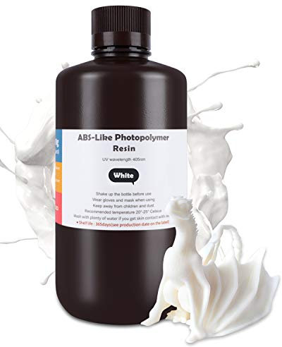 ELEGOO ABS-Like Resin für 3D Drucker 1000g Weiß, 405nm Photopolymerharz 3D Drucker UV Resin für LCD/DLP 3D Drucker