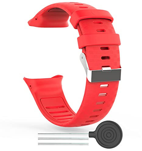WIIKAI Armband Ersatzarmbänder kompatibel für Polar Vantage V Silikon Ersatz Uhrenarmbänder.(rot)
