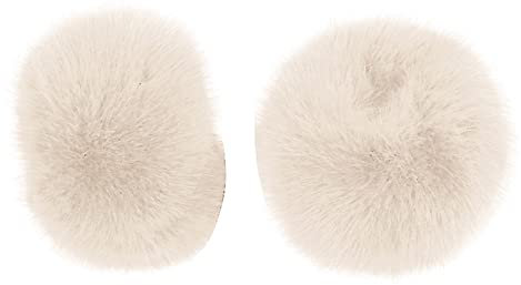 ihreesy 1 Paar Damen Kunstpelzmanschette,Armband Winddichte Kunstpelz Fellstulpen Handgelenkmanschetten Warm Winter Armstulpen Flauschig Plüschmanschetten 33cmx12cm,Beige