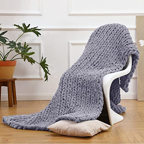 XYXH Gestrickte Grobe Strickdecke Wolle Kuscheldecke Grobstrick Wolldecke Strickdecke Tagesdecke Überwurf Decke Zuhause Dekor (B 80x80cm)