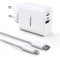 Cargador Rápido 32W para iPhone, GlobaLink USB C Cargador iPhone Carga Rapida de 2 Puertos con Cable Tipo C a Lightning 2M [Certificado MFi] Compatible con iPhone 12/12 Pro/ 12 Pro MAX/ 11/ X, iPad