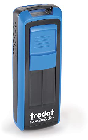 Trodat Pocket Printy 9512 - himmelblau - mit Wunschtext personalisierbarer Namensstempel, Adressstempel oder Textstempel - 5 Zeilen - 47x18mm