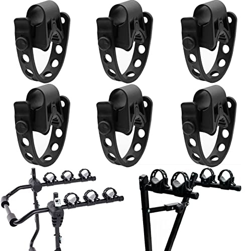 ASENDIWAY Lot de 6 Sangles d'attelage de vélo de Rechange en Caoutchouc Noir pour Porte-vélos - Crochets de Rechange pour Porte-vélos - Accessoires pour attelage de Camion - pour Tubes de 2,5 cm de
