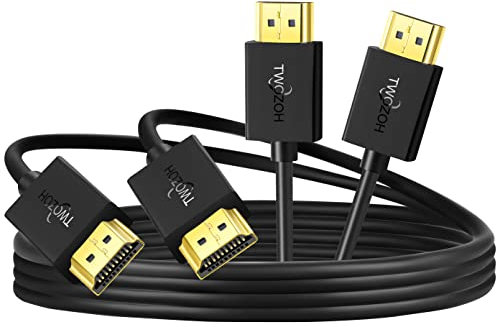 Twozoh Slim HDMI Cable 1M 2 Pack, Ultra Thin & Extreme Flexible HDMI Lead Support 4K@60Hz/2160P/1080P