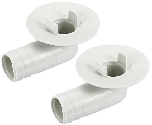 sourcing map Aire Acondicionado Drenaje Manguera Conector 17mm Tubo Codo Conexión Reemplazo Pieza Accesorios para Mini-Split Ventana AC, Beige Paquete de 2