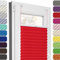 Estika Plissee ohne Bohren, Premium Klemmfix - 35cm Breite x 80cm Höhe - Rot - Metal Plisseehalter ohne Bohren, Modern Sichtschutz für Fenster, Jalousien Fenster für innen