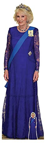 Star Cutouts SC4232 Camilla The Queen Consort mit Krone, lebensgroßer Pappaufsteller mit Mini