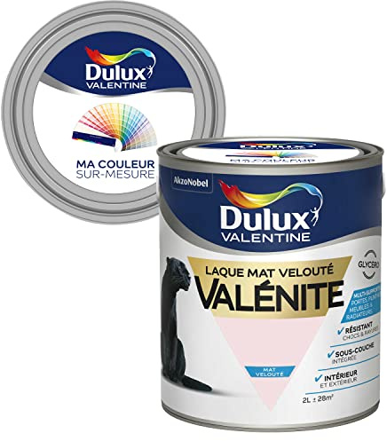 Ma Couleur Sur-mesure par Dulux Valentine – Peinture Laque Glycéro - Grande résistance pour boiseries et ferronneries - Mat Bouton de Rose 2 L