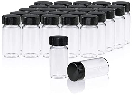 ALWSCI 20ml Probe Fläschchen 20pcs Probe Glasflaschen mit Schraubverschluss, PE Liner Probe Container Labor Fläschchen Flasche Flüssigkeit Probenahme Glasflaschen Ölflasche