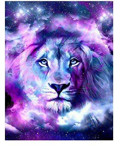 DCIDBEI Löwe Diamant Malerei - Groß 40x50cm Universum Sternzeichen Diamond Painting - Eckige Steine Bilder für Erwachsene