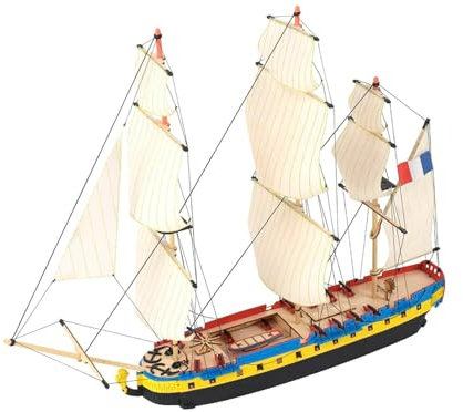 Artesanía Latina - Maquette de Bateau en Bois – Easy Kit Frégate Française Hermione La Fayette - Modèle 17000, Échelle 1:160 - Modèles Réduits à Assembler - Niveau Débutant