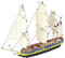 Artesanía Latina - Maquette de Bateau en Bois – Easy Kit Frégate Française Hermione La Fayette - Modèle 17000, Échelle 1:160 - Modèles Réduits à Assembler - Niveau Débutant
