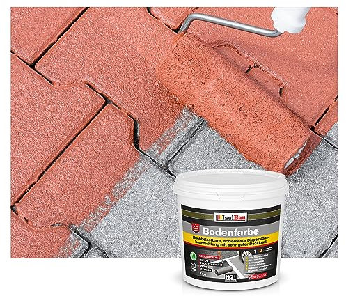 Isolbau Peinture Sol 7 kg - Revêtement Imperméable pour Béton, Cave, Garage, Atelier - Intérieur et Extérieur - Rouge Brique (RAL)