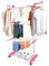 E-SMARTER Stainless Steels Clothes Airer, 4 Tier Clothes Drying Rack, Folded Drying Rack Laundry with 360° rotation, Pink Clothes Dryer is suitable for Clothes, Quilts, Shoes and Shirts
