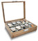 WisePoint Uhrenbox 10 Slot, Holz Uhrengehäuse Uhrenhalter mit abnehmbaren Kissen, Retro Uhrenkasten Uhren Aufbewahrungsbox für Uhren (braun 10-Slot)
