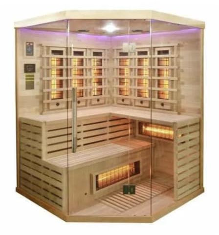 - Domus Möbel - Infrarotsauna 150 × 150 cm für 3-4 Plätze Farbtherapie MP3-Player SN034