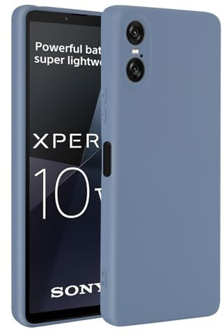 32nd Flüssiges Silikon Schutzhülle für Sony Xperia 10 VI (2024) mit 2 Displayschutzfolien aus gehärtetem Glas, schlanke und langlebige Case Cover- Grau